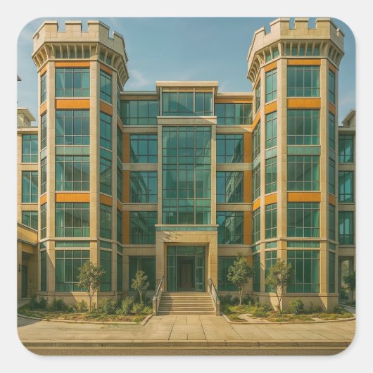 Het kasteel van Crystal Citadel Vierkante Sticker (Voorkant)