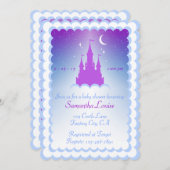 Het kasteel van de Paarse blauwe dromen in het wol Kaart (Voorkant / Achterkant)