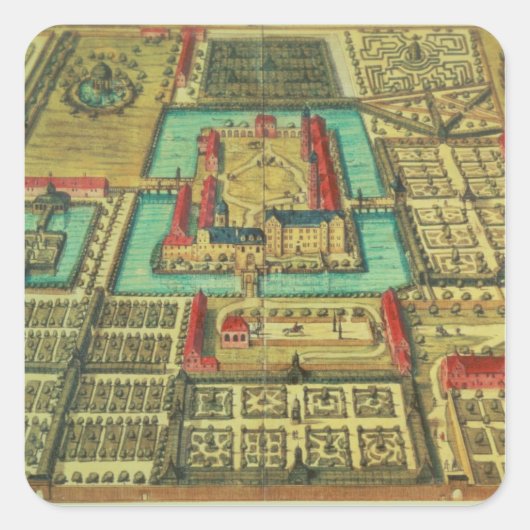 Het kasteel van de Prins van Kothen Vierkante Sticker (Voorkant)