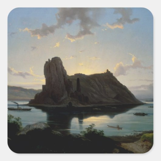 Het kasteel van Deveny, Hongarije Vierkante Sticker (Voorkant)