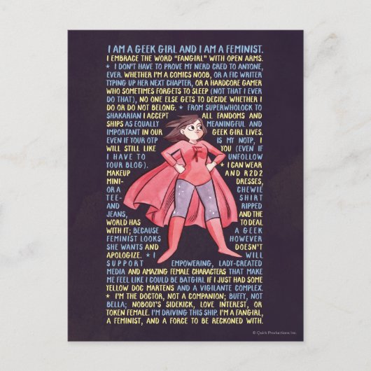 Het kasteel van Geek Girl voor feminisme Briefkaart (Voorkant)