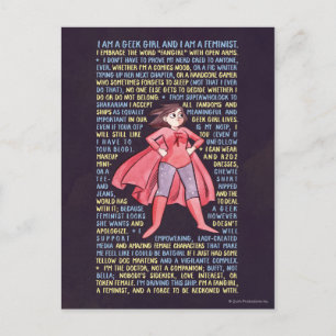 Het kasteel van Geek Girl voor feminisme Briefkaart