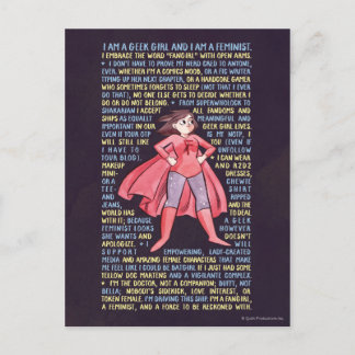 Het kasteel van Geek Girl voor feminisme Briefkaart