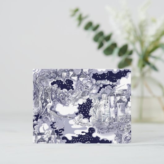 Het kasteel van het Zee Briefkaart (Staand voorkant)