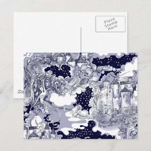 Het kasteel van het Zee Briefkaart (Voorkant / Achterkant)