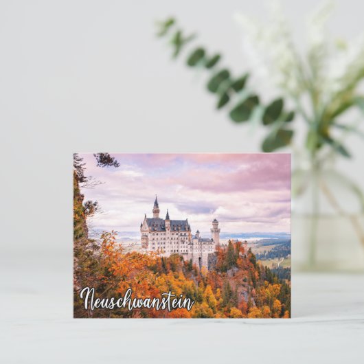 Het kasteel van Neuschwanstein in het najaar Briefkaart (Staand voorkant)