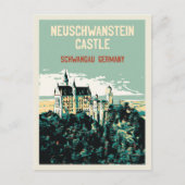 Het kasteel van Neuschwanstein in Schwangau, Duits Briefkaart (Voorkant)