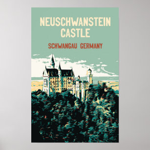 Het kasteel van Neuschwanstein in Schwangau, Duits Poster