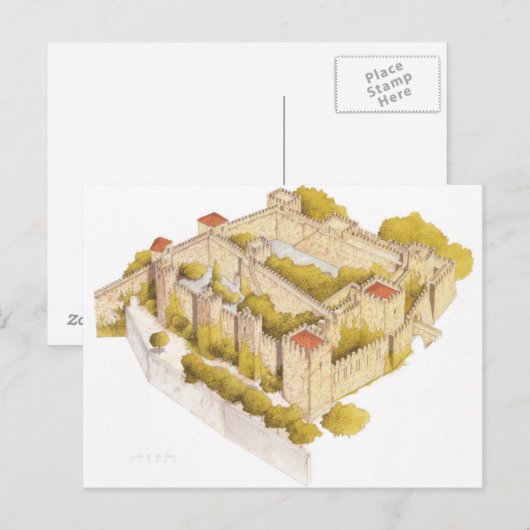 Het kasteel van San Jorge. Lissabon Portugal Briefkaart (Voorkant / Achterkant)