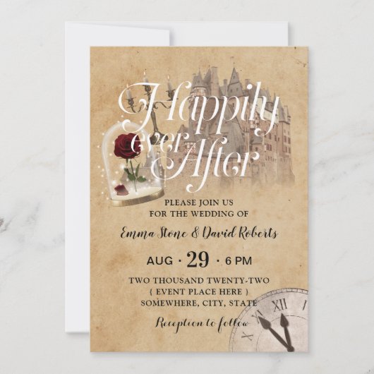 Het kasteel van  sprookje is gelukkig na het huwel kaart (Voorkant)