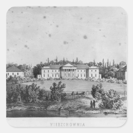 Het kasteel van Wierzchownia Vierkante Sticker (Voorkant)