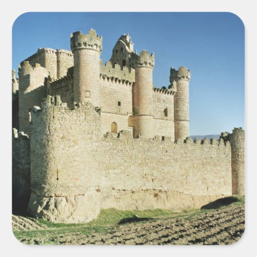 Het kasteel vierkante sticker (Voorkant)