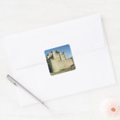 Het kasteel vierkante sticker (Envelop)