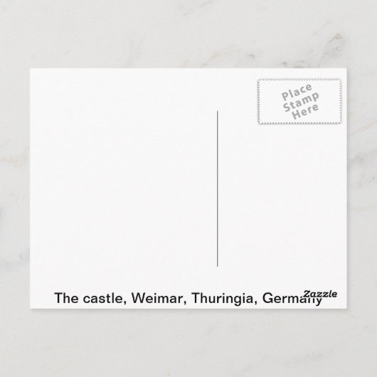 Het kasteel, Weimar, Thuringia, Duitsland Briefkaart (Achterkant)