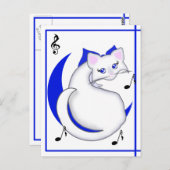 Het Kat Bianca Toon Zingt het Briefkaart van het O (Voorkant / Achterkant)