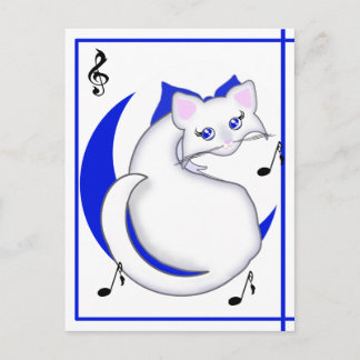 Het Kat Bianca Toon Zingt het Briefkaart van het O