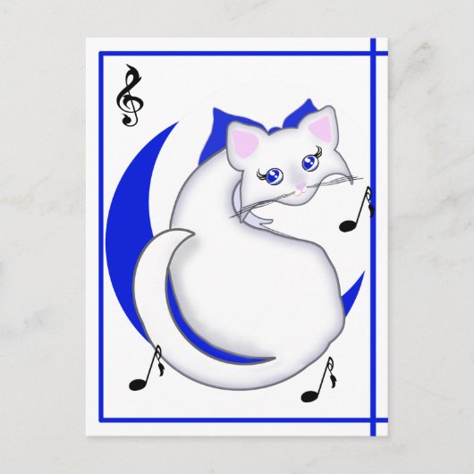 Het Kat Bianca Toon Zingt het Briefkaart van het O (Voorkant)
