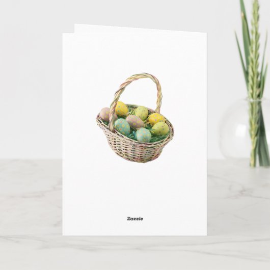 Het kat brengt u een mand van Pasen Feestdagen Kaart (Achterkant)