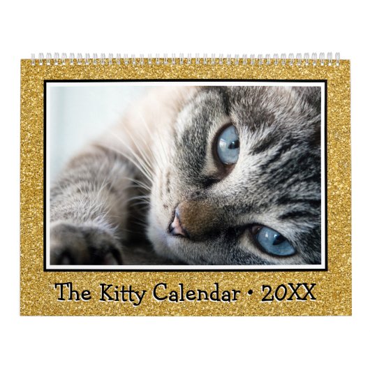 Het Kat Calendar Gold Glitter Kalender (Hoes)
