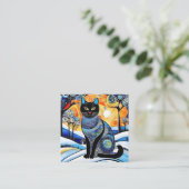 Het "Kat" schilderij is een koele en elegante wint Vierkante Visitekaartje (Staand voorkant)