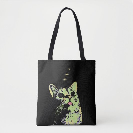 Het Kat van de Blep Wijze kijkt de sterren Tote Bag (Voorkant)
