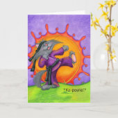 Het Kat van de kungfu/wordt goed Wenskaart Kaart (Gele Bloem)