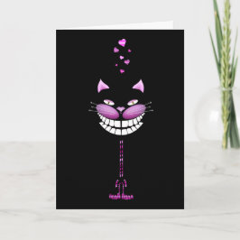 Het Kat van de liefde. Leuke roze het glimlachen Feestdagen Kaart
