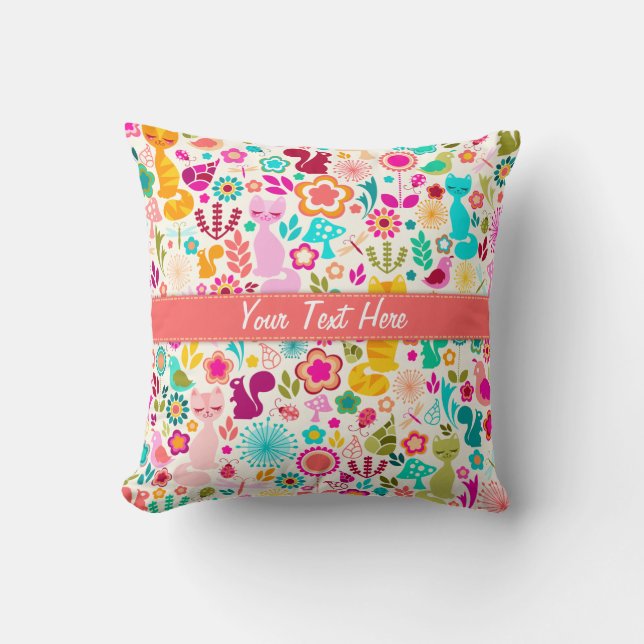 Het Kat van de tuin Kussen (Voorkant)