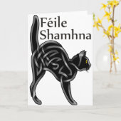 Het Kat van Halloween Kaart (Gele Bloem)