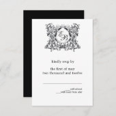 Het 'Kate' Monogram Wedding RSVP (Voorkant / Achterkant)