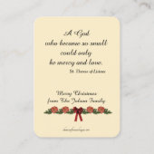 Het katholieke kerstgebed van de heilige Kaart Visitekaartje (Achterkant)