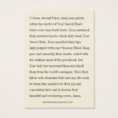 Het katholieke priestergebed door de heilige There Visitekaartje (Achterkant)