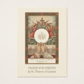 Het katholieke priestergebed door de heilige There Visitekaartje (Voorkant)