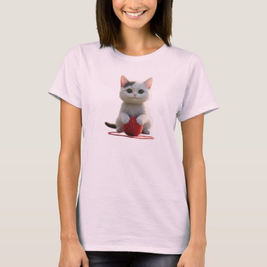 Het katje en de rode draad t-shirt (Voorkant)