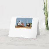 Het katje en het Puppy wachten op de Kerstkaart Feestdagen Kaart (Achterkant)