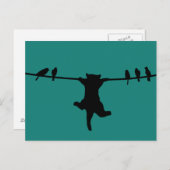 Het katje is afhankelijk van het netsnoer briefkaart (Voorkant / Achterkant)