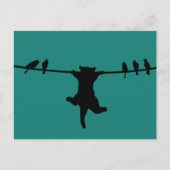 Het katje is afhankelijk van het netsnoer briefkaart (Voorkant)