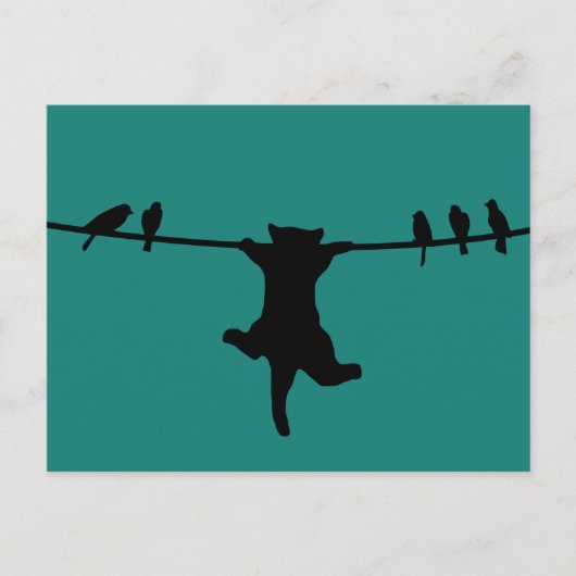 Het katje is afhankelijk van het netsnoer briefkaart (Voorkant)