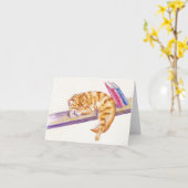 Het Katje van de Gember van de slaap met de Kaart (Gele Bloem)