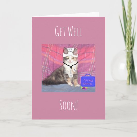 Het katje van de hoofdverpleger wordt goed spoedig kaart (Voorkant)