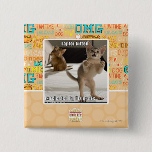 Het Katje van de roofvogel Vierkante Button 5,1 Cm