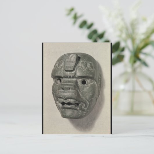 Het katoenmasker van een man, van Oaxaca, Pre-Colu Briefkaart (Staand voorkant)