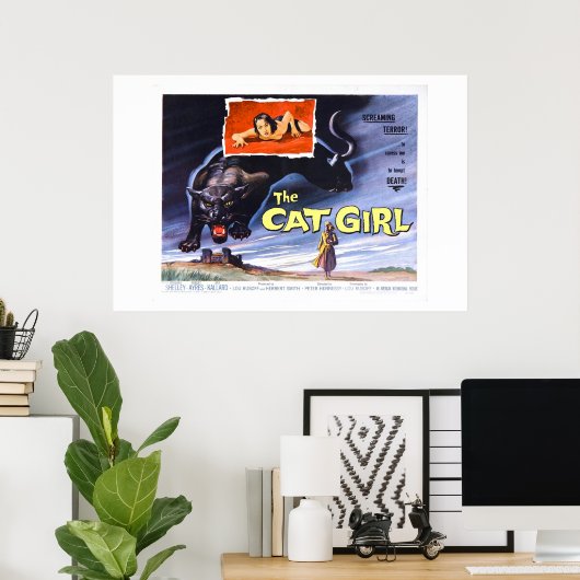Het kattenmeisje (xl) poster (Thuiskantoor)