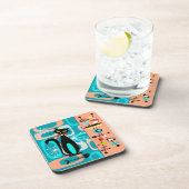 Het kattenvlees (set van 6) bier onderzetter (Rechterzijde)