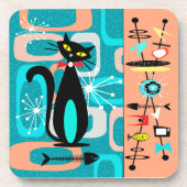 Het kattenvlees (set van 6) bier onderzetter (Voorkant)