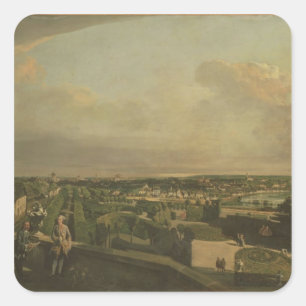 Het Kaunitz-paleis en tuin, Wenen, 1759/60 Vierkante Sticker
