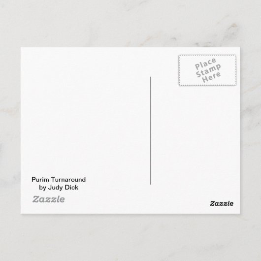 Het Keerpunt van Purim Briefkaart (Achterkant)