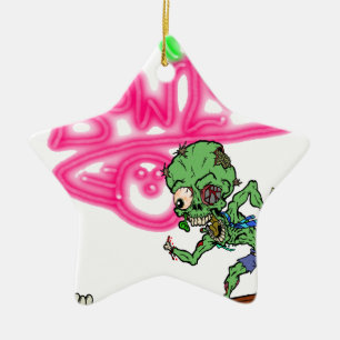 Het Kegelen van de zombie Keramisch Ornament