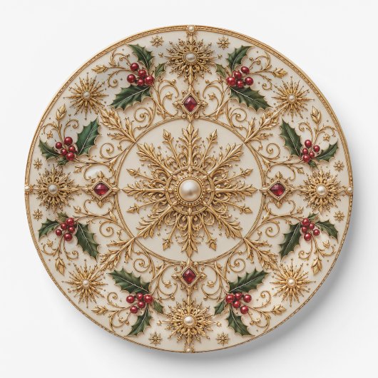 Het Keizerlijke Winter Mandala Papieren Bordje (Voorkant)