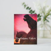 Het Kelpies-briefkaart, hoge paardenstaarten Briefkaart (Staand voorkant)